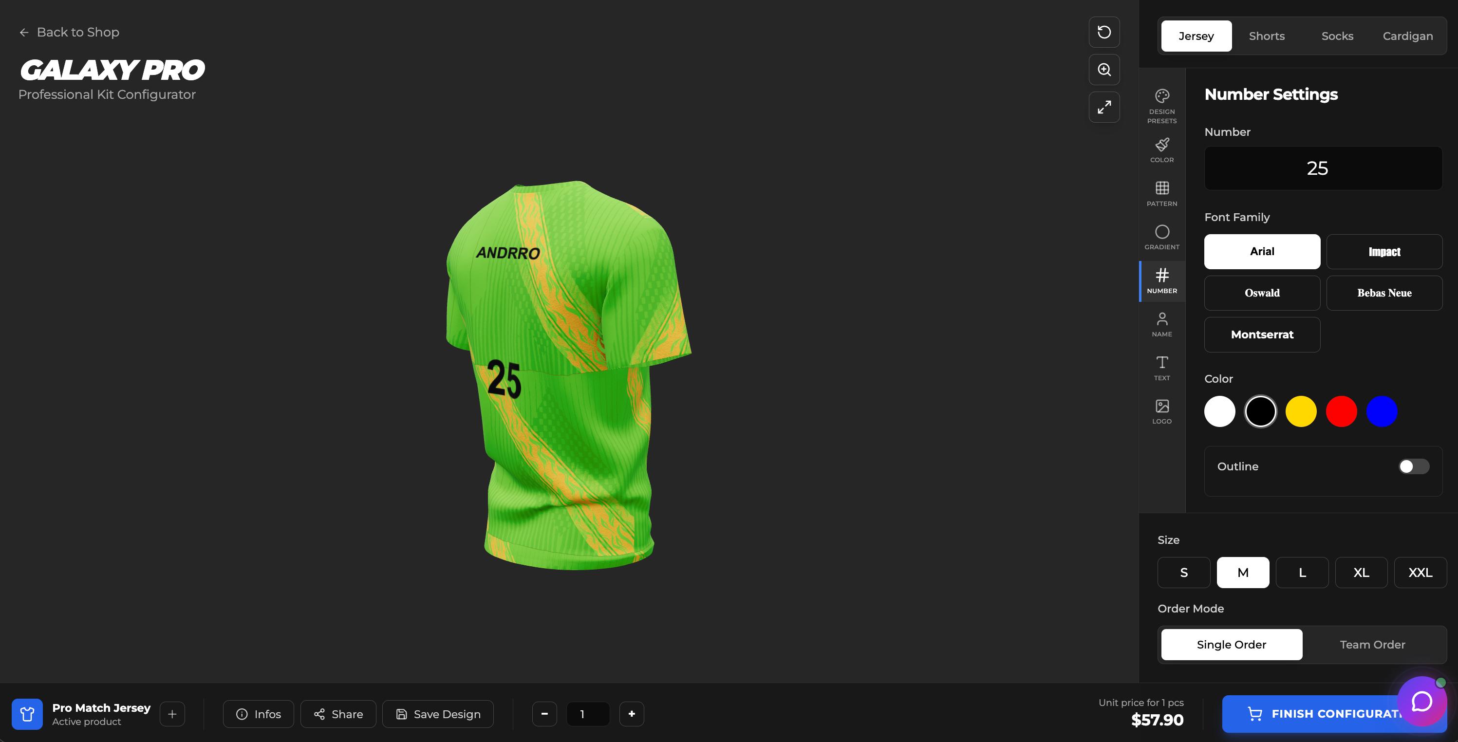 GalaxyPro 3D Jersey Configurator